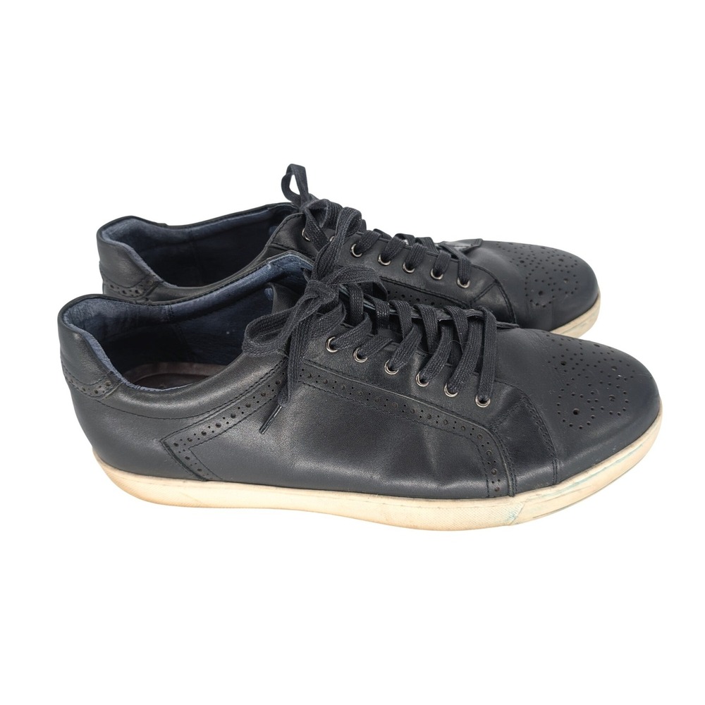 Robert Graham Brogue Sneakers Mens 13 Black Leather‎ Wingtip Luxury Minimalist
